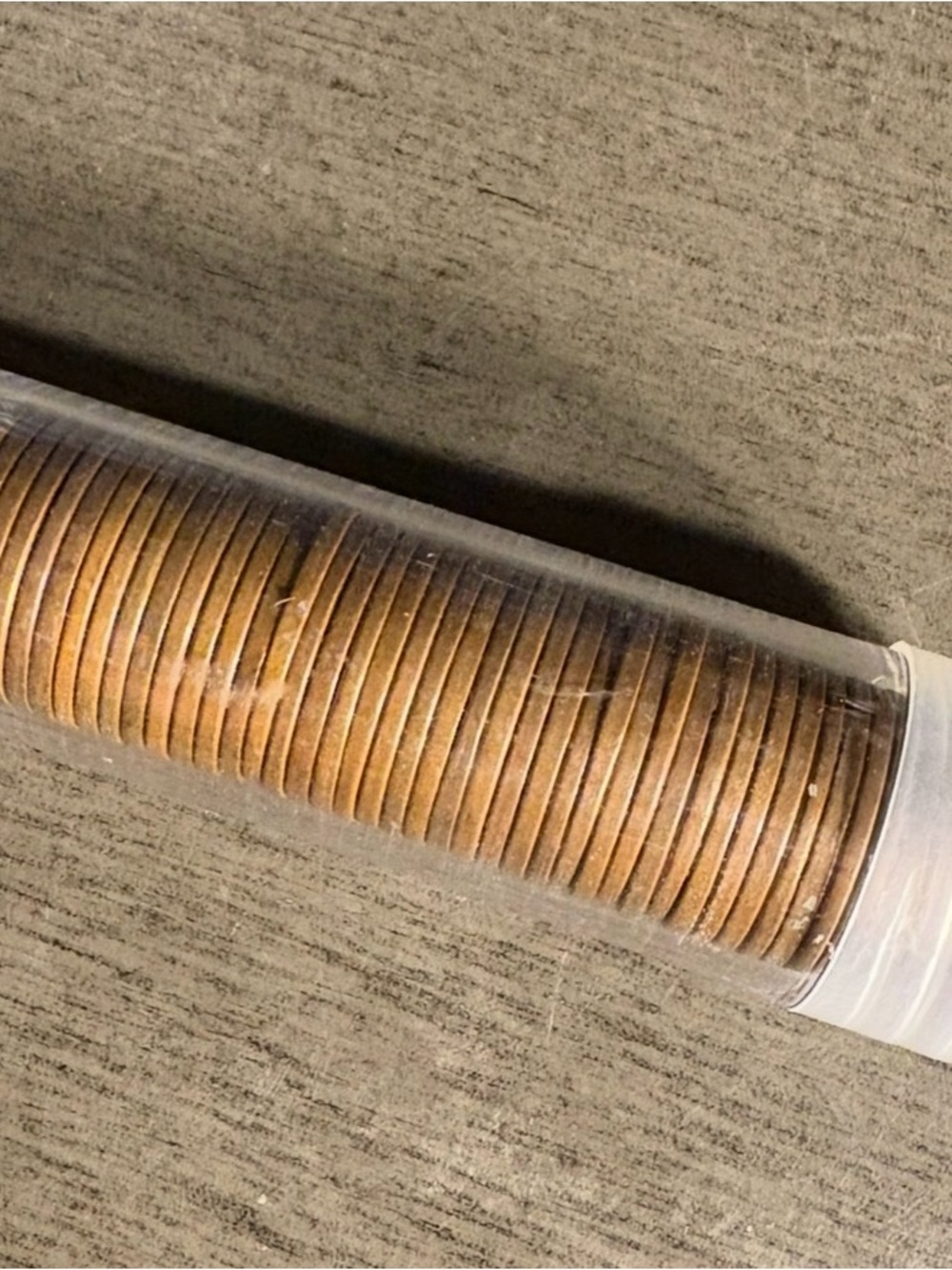 50 wheat cents in Tube